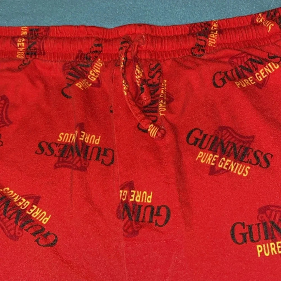 GUINNESS fleece pajama pants 2 pockets elastic waistband drawstring size L 36-38 - Picture 4 of 9
